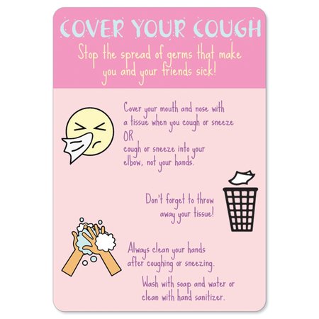 SIGNMISSION Public, Cover Your Cough 1, 36in X 48in Peel & Stick Wall Graphic, 48" W, 36" L, Cover Your Cough 1 OS-NS-RD-3648-25568